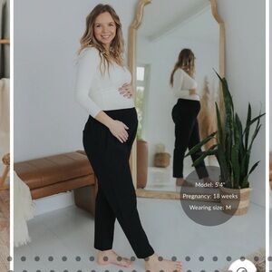 Emme Mamma Everyday Transitional Smocked Linen Pant M